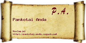 Pankotai Anda névjegykártya